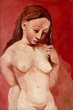 1906 Nude on a Red Background